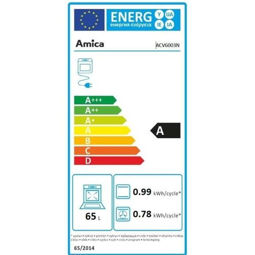 Cuisiniere Vitrocéramique - Acv6003rn - 4 Feux - 1500 W - 60 Cm - Noir