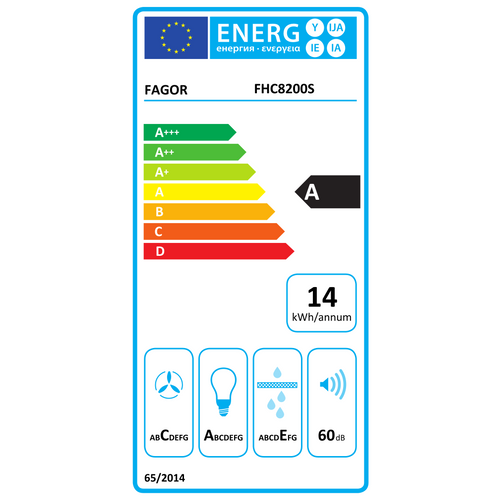 Hotte visière 60 cm Inox - Fhc8200s
