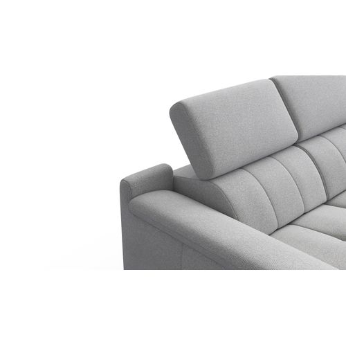 Canapé Droit Avec 2 Relax Électriques Tissu Gris Platine - Fiero