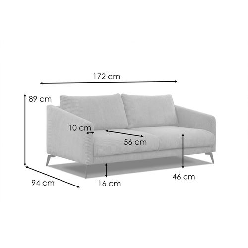 Canapé 2,5 Places Vilt, Tissu Rose