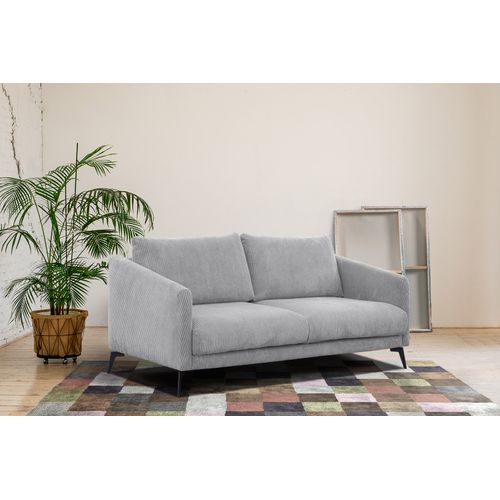 Canapé 2,5 Places Vilt, Tissu Gris Clair