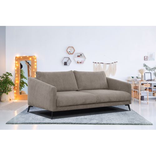 Canapé 3 Places Vilt, Tissu Taupe