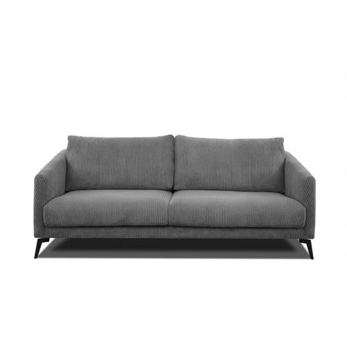 Canapé 3 Places Vilt, Tissu Gris Foncé