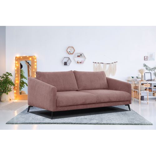 Canapé 3 Places Vilt, Tissu Rose
