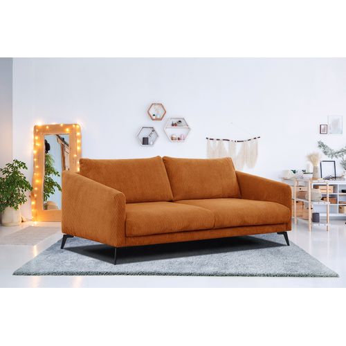 Canapé 3 Places Vilt, Tissu Orange