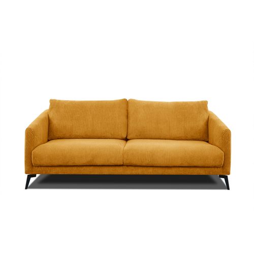 Canapé 3 Places Vilt, Tissu Jaune Foncé