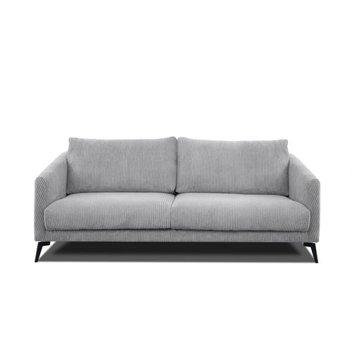 Canapé 3 Places Vilt, Tissu Gris Clair