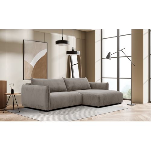 Canapé D'angle Droit 5 Places Tissu Taupe - Tauer