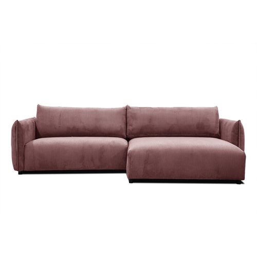 Canapé D'angle Droit 5 Places Tissu Rose - Tauer