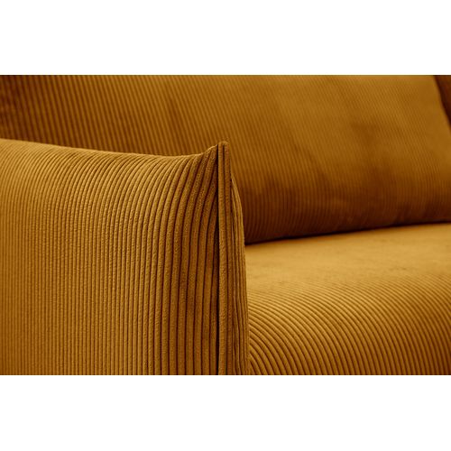 Canapé D'angle Droit 5 Places Tissu Jaune Foncé - Tauer