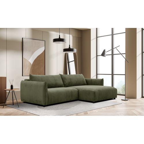 Canapé D'angle Droit 5 Places Tissu Olive - Tauer