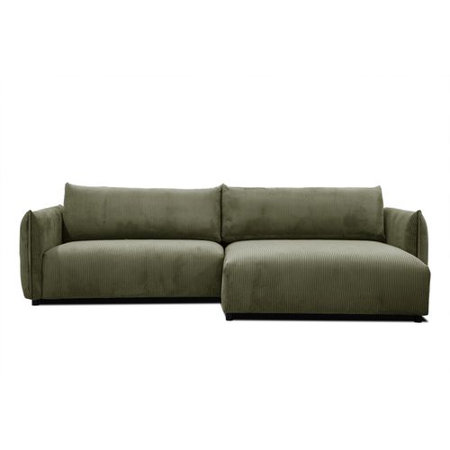 Canapé D'angle Droit 5 Places Tissu Olive - Tauer