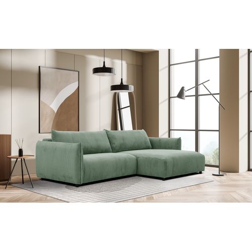 Canapé D'angle Droit 5 Places Tissu Sauge - Tauer