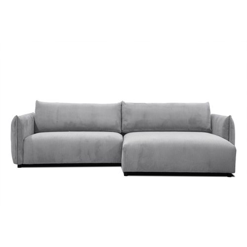 Canapé D'angle Droit 5 Places Tissu Gris Clair - Tauer