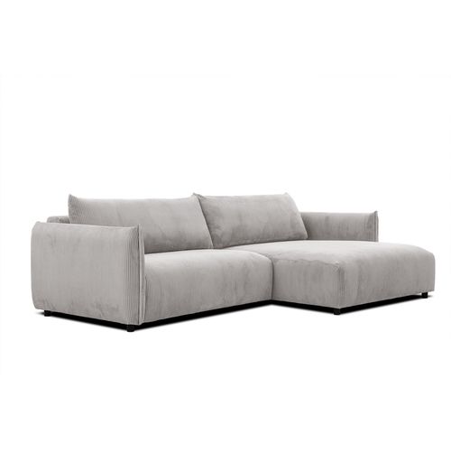 Canapé D'angle Droit 5 Places Tissu Blanc Perle - Tauer