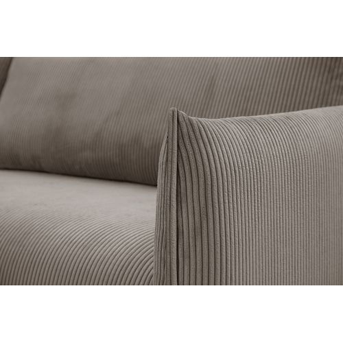 Canapé D'angle Gauche 5 Places Tissu Taupe - Tauer