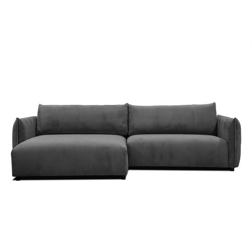 Canapé D'angle Gauche 5 Places Tissu Gris Foncé - Tauer