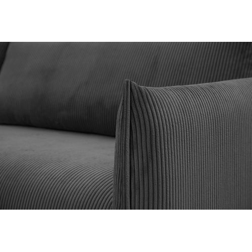 Canapé D'angle Gauche 5 Places Tissu Gris Foncé - Tauer