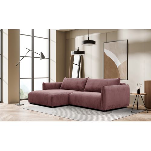 Canapé D'angle Gauche 5 Places Tissu Rose - Tauer