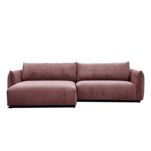 Canapé D'angle Gauche 5 Places Tissu Rose - Tauer