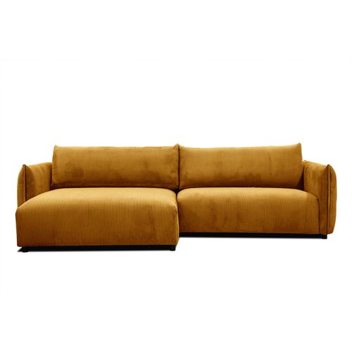 Canapé D'angle Gauche 5 Places Tissu Jaune Foncé - Tauer