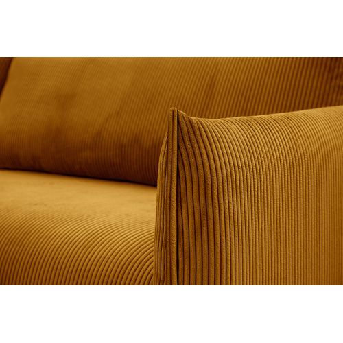 Canapé D'angle Gauche 5 Places Tissu Jaune Foncé - Tauer