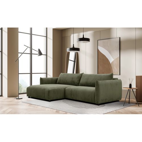 Canapé D'angle Gauche 5 Places Tissu Olive - Tauer