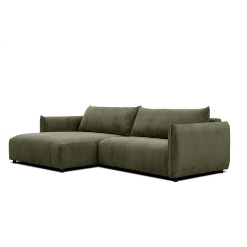 Canapé D'angle Gauche 5 Places Tissu Olive - Tauer