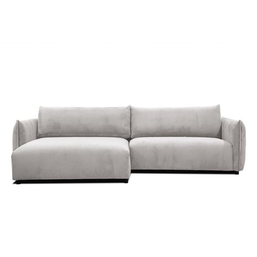 Canapé D'angle Gauche 5 Places Tissu Blanc Perle - Tauer