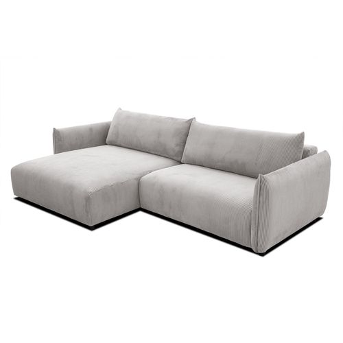 Canapé D'angle Gauche 5 Places Tissu Blanc Perle - Tauer