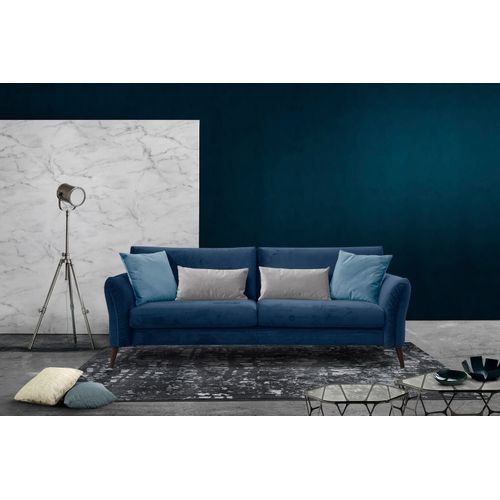 Canapé 2,5-sitzer Tissu Bleu Foncé - Figari