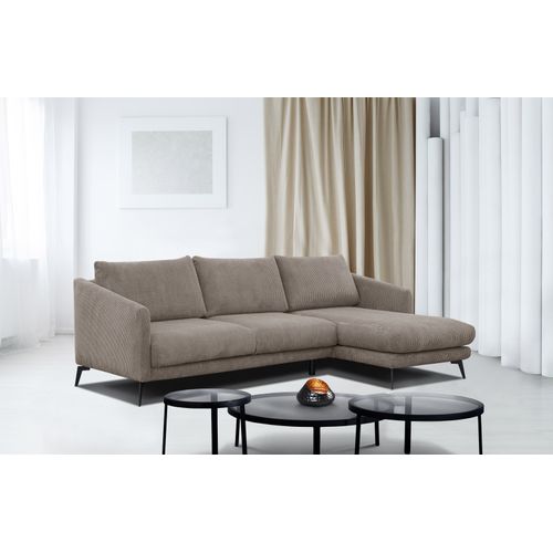 Canapé D'angle Droit 4 Places Vilt, Tissu Taupe