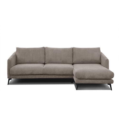 Canapé D'angle Droit 4 Places Vilt, Tissu Taupe