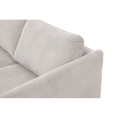 Canapé D'angle Droit 4 Places Vilt, Tissu Blanc Perle