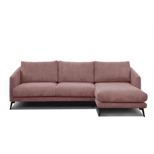 Canapé D'angle Droit 4 Places Vilt, Tissu Rose