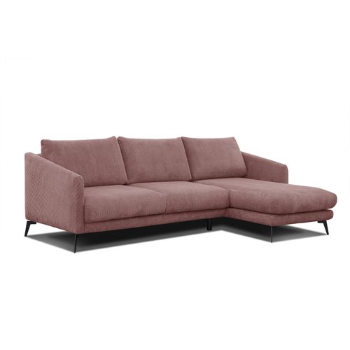 Canapé D'angle Droit 4 Places Vilt, Tissu Rose