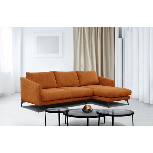 Canapé D'angle Droit 4 Places Vilt, Tissu Orange