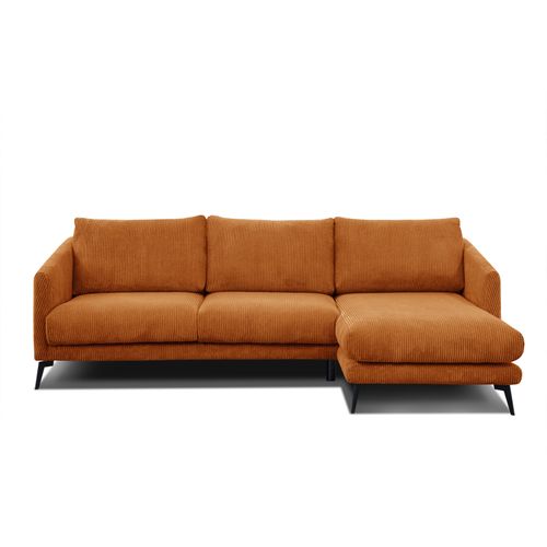 Canapé D'angle Droit 4 Places Vilt, Tissu Orange