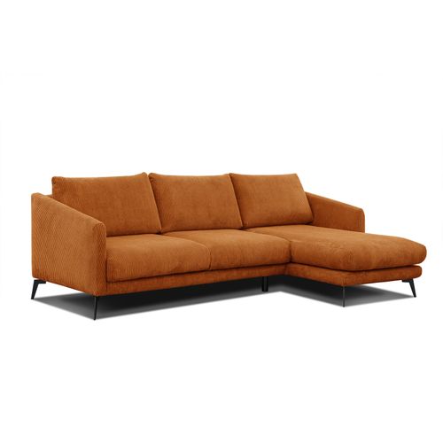 Canapé D'angle Droit 4 Places Vilt, Tissu Orange