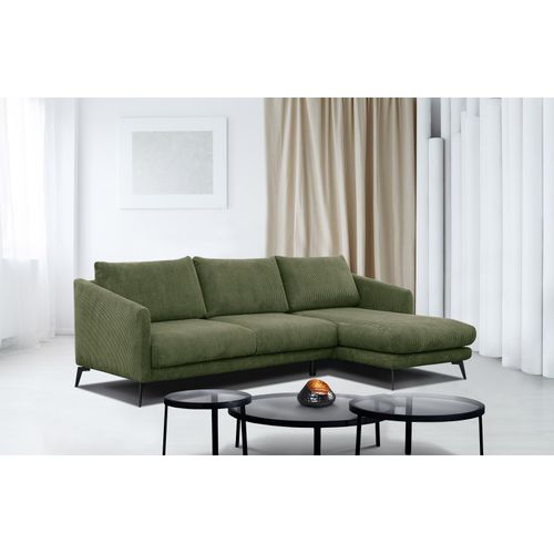 Canapé D'angle Droit 4 Places Vilt, Tissu Olive