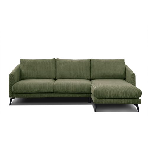 Canapé D'angle Droit 4 Places Vilt, Tissu Olive