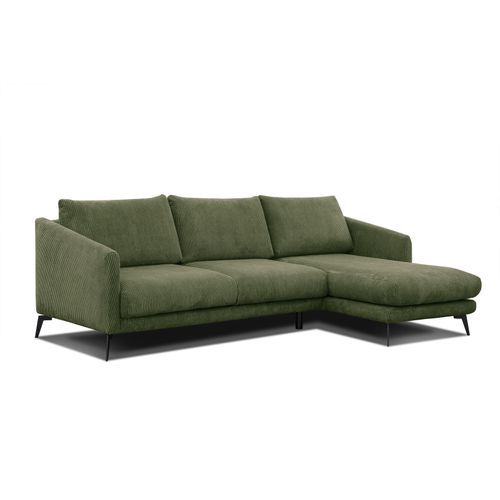 Canapé D'angle Droit 4 Places Vilt, Tissu Olive