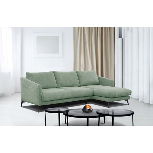 Canapé D'angle Droit 4 Places Vilt, Tissu Sauge