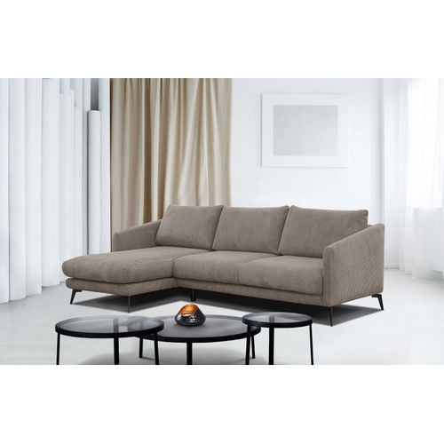 Canapé D'angle Gauche 4 Places Vilt, Tissu Taupe