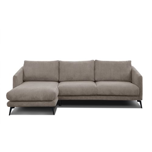 Canapé D'angle Gauche 4 Places Vilt, Tissu Taupe