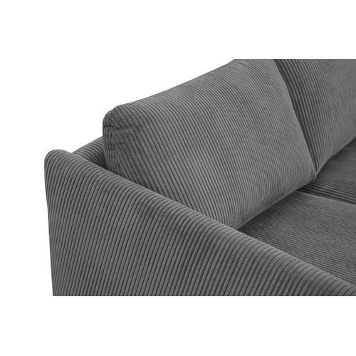 Canapé D'angle Gauche 4 Places Vilt, Tissu Gris Foncé