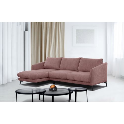 Canapé D'angle Gauche 4 Places Vilt, Tissu Rose