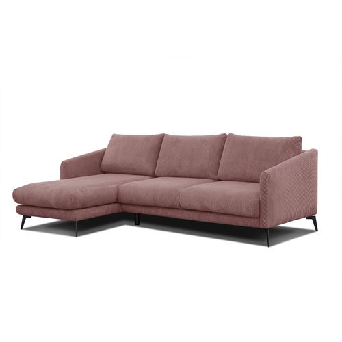 Canapé D'angle Gauche 4 Places Vilt, Tissu Rose