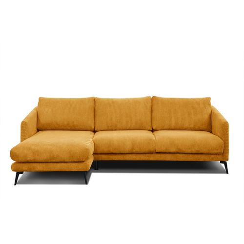 Canapé D'angle Gauche 4 Places Vilt, Tissu Jaune Foncé