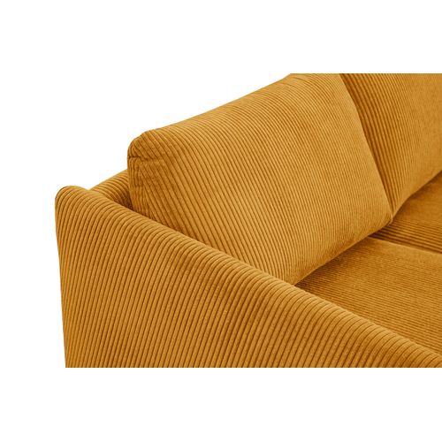 Canapé D'angle Gauche 4 Places Vilt, Tissu Jaune Foncé